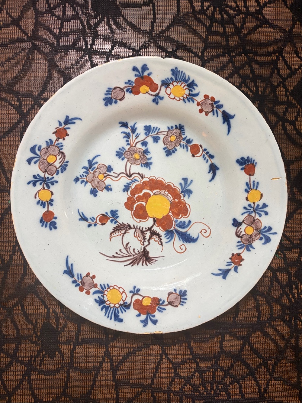 Antique Delft 18th Century hand painted plate